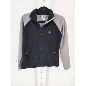 Columbia Convert Women's Black Gray Open Front Zipper Fleece Jacket Size M
